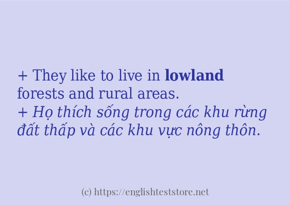 Các câu ví dụ và cách sử dụng từ lowland