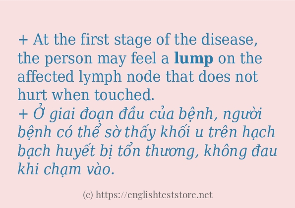 Các câu ví dụ và cách sử dụng từ lump