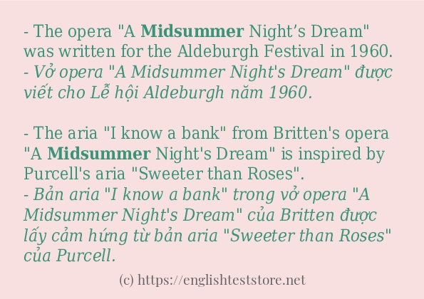 Các câu ví dụ và cách sử dụng từ midsummer