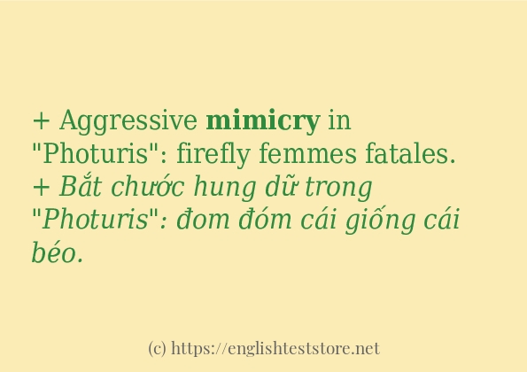 Các câu ví dụ và cách sử dụng từ mimicry