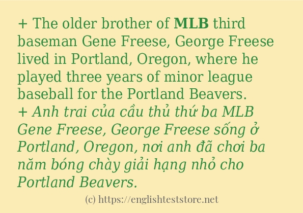 Các câu ví dụ và cách sử dụng từ mlb