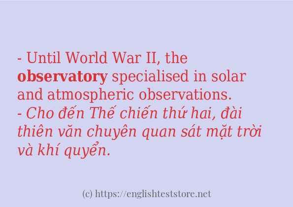 Các câu ví dụ và cách sử dụng từ observatory
