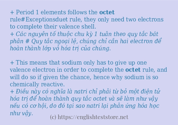 Các câu ví dụ và cách sử dụng từ octet