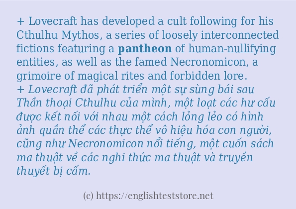 Các câu ví dụ và cách sử dụng từ pantheon