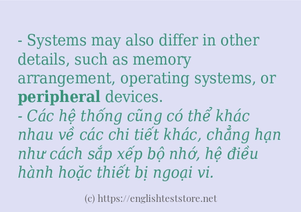 Các câu ví dụ và cách sử dụng từ peripheral