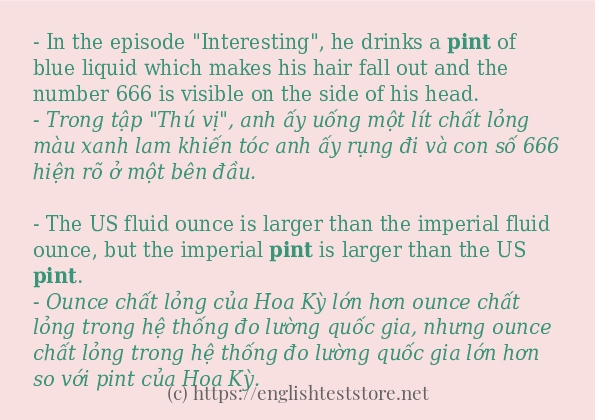 Các câu ví dụ và cách sử dụng từ pint