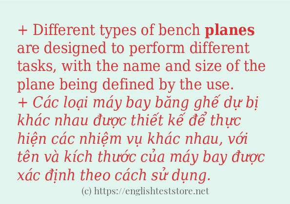 Các câu ví dụ và cách sử dụng từ planes