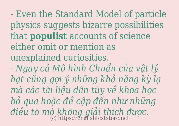 Các câu ví dụ và cách sử dụng từ populist
