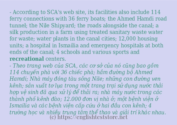 Các câu ví dụ và cách sử dụng từ recreational
