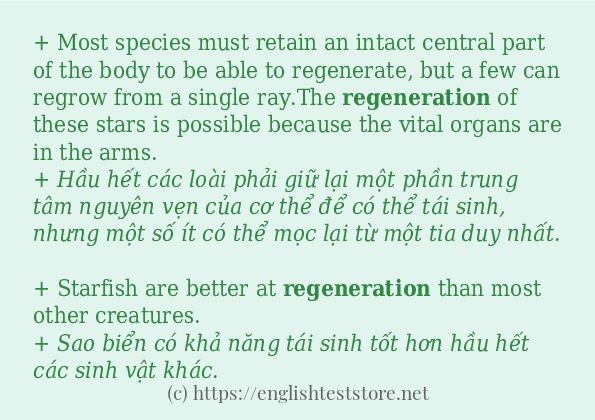 Các câu ví dụ và cách sử dụng từ regeneration