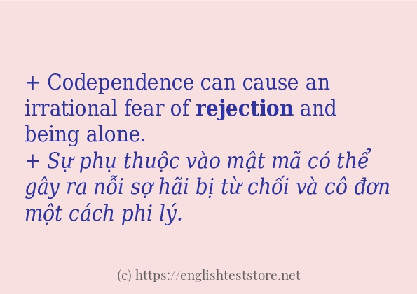 Các câu ví dụ và cách sử dụng từ rejection