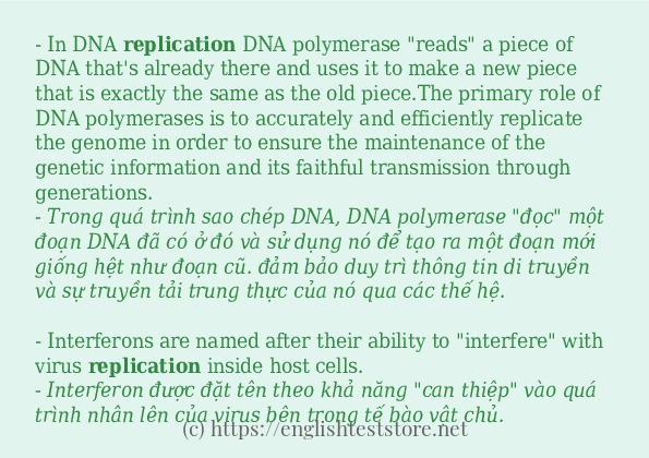 Các câu ví dụ và cách sử dụng từ replication Các câu ví dụ và cách sử dụng từ replication