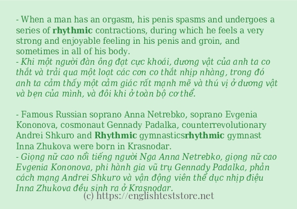 Các câu ví dụ và cách sử dụng từ rhythmic