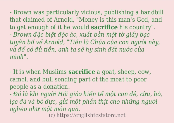 Các câu ví dụ và cách sử dụng từ sacrifice Các câu ví dụ và cách sử dụng từ sacrifice
