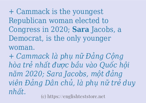 Các câu ví dụ và cách sử dụng từ sara