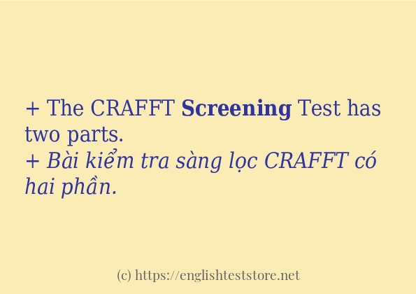 Các câu ví dụ và cách sử dụng từ screening Các câu ví dụ và cách sử dụng từ screening