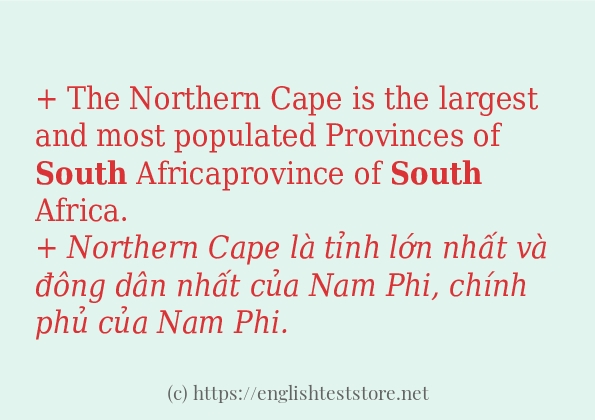 Các câu ví dụ và cách sử dụng từ south