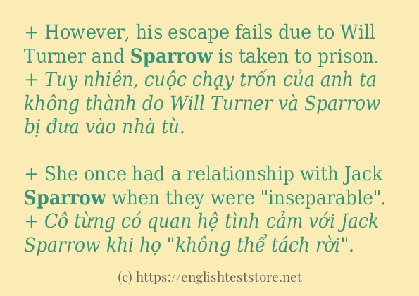 Các câu ví dụ và cách sử dụng từ sparrow