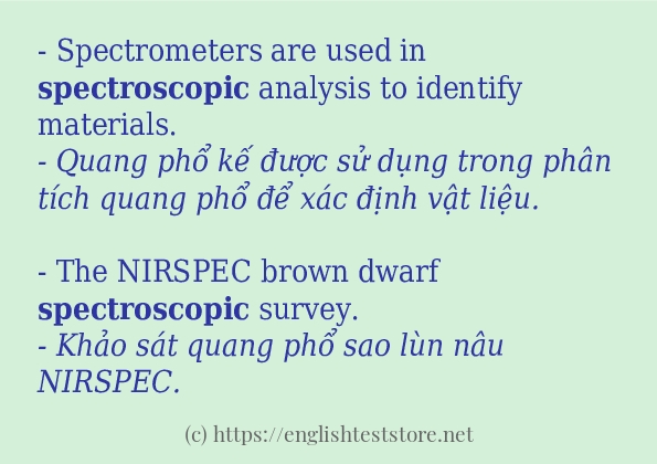 Các câu ví dụ và cách sử dụng từ spectroscopic