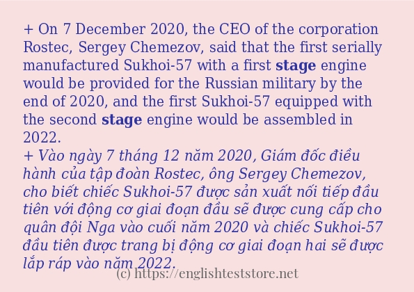 Các câu ví dụ và cách sử dụng từ stage