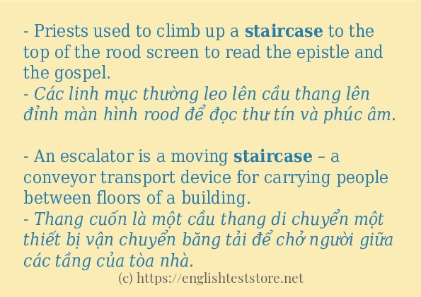 Các câu ví dụ và cách sử dụng từ staircase