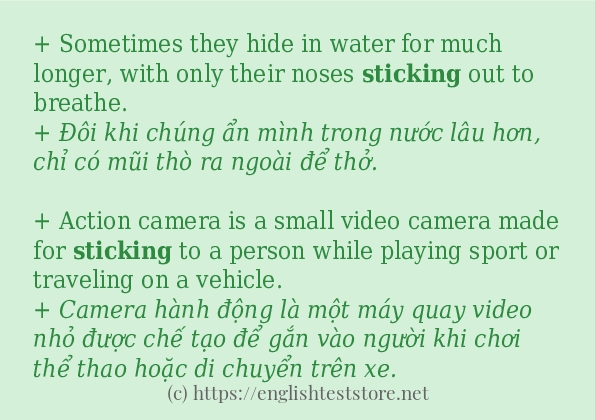 Các câu ví dụ và cách sử dụng từ sticking