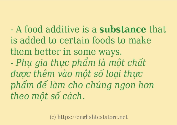 Các câu ví dụ và cách sử dụng từ substance