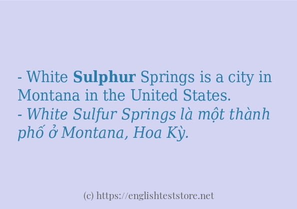 Các câu ví dụ và cách sử dụng từ sulphur