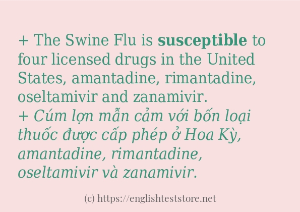 Các câu ví dụ và cách sử dụng từ susceptible