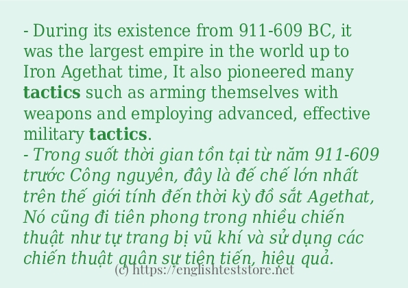 Các câu ví dụ và cách sử dụng từ tactics