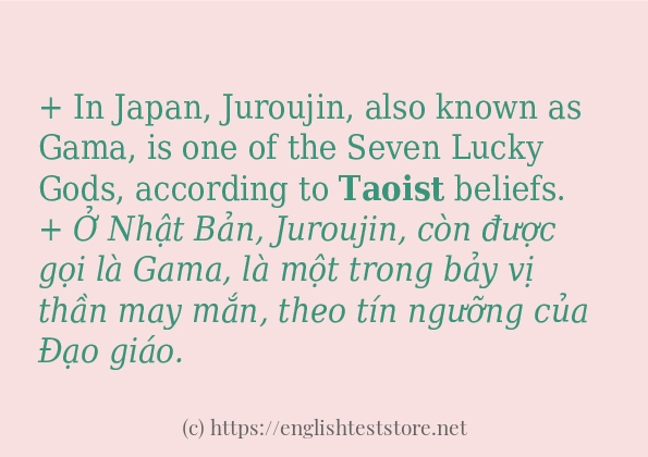 Các câu ví dụ và cách sử dụng từ taoist