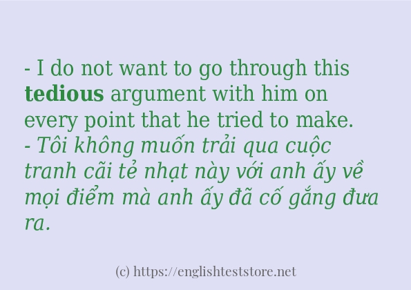 Các câu ví dụ và cách sử dụng từ tedious