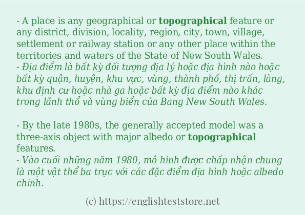 Các câu ví dụ và cách sử dụng từ topographical