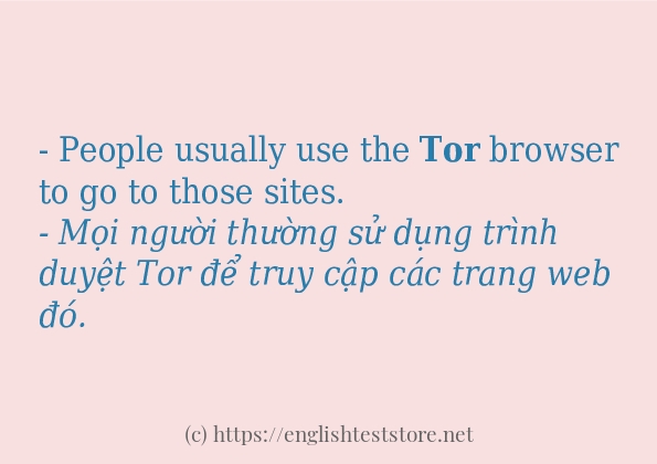 Các câu ví dụ và cách sử dụng từ tor