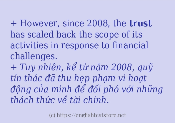 Các câu ví dụ và cách sử dụng từ trust