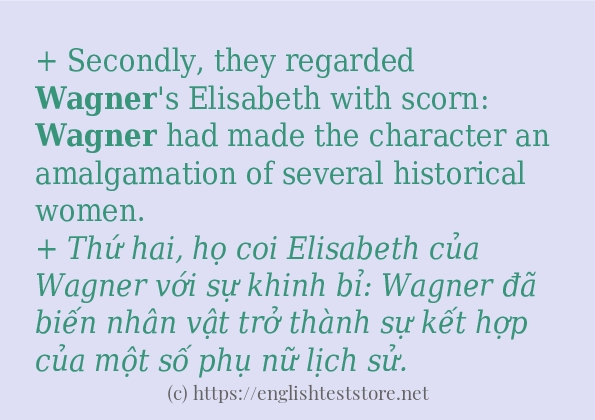 Các câu ví dụ và cách sử dụng từ wagner