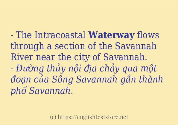 Các câu ví dụ và cách sử dụng từ waterway