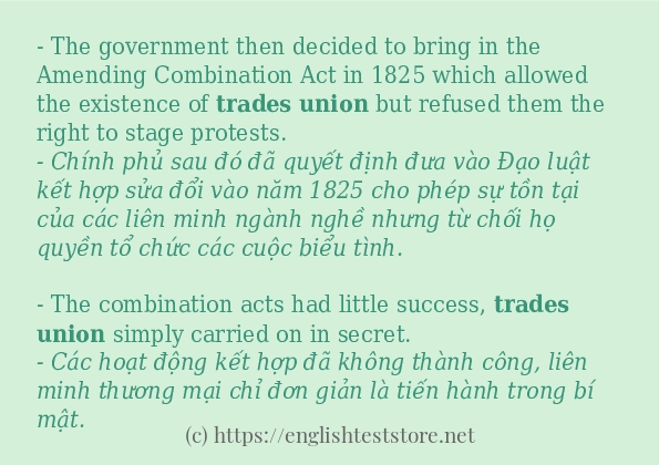 Cách dùng từ Trades union