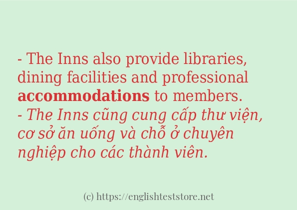 Cách dùng từ accommodations