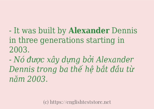 Cách dùng từ alexander