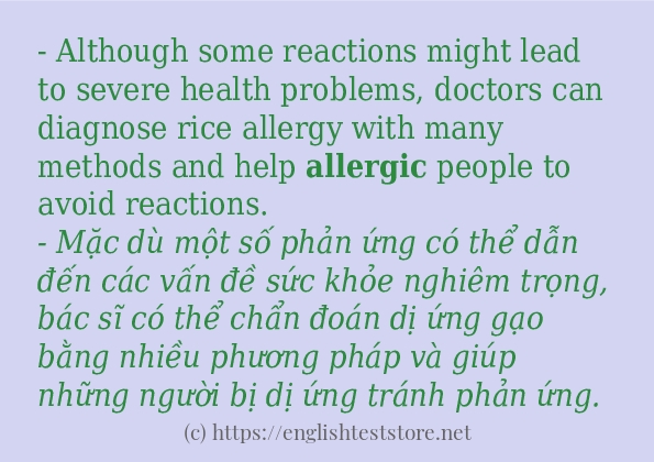 Cách dùng từ allergic