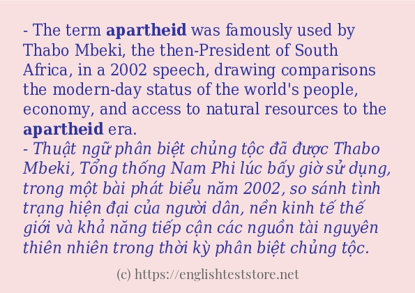 Cách dùng từ apartheid