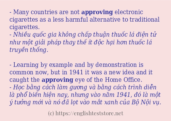 Cách dùng từ approving