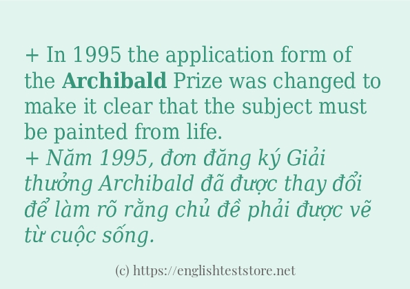 Cách dùng từ archibald