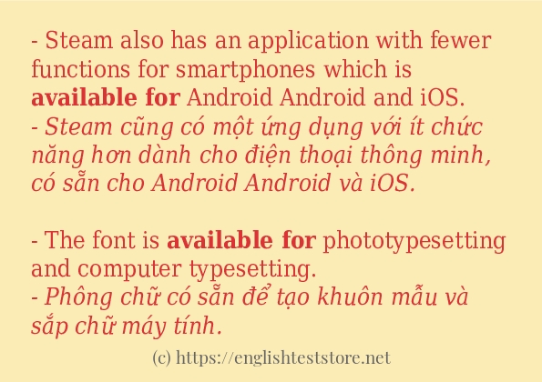 Cách dùng từ available for