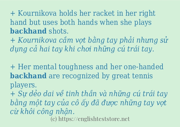Cách dùng từ backhand
