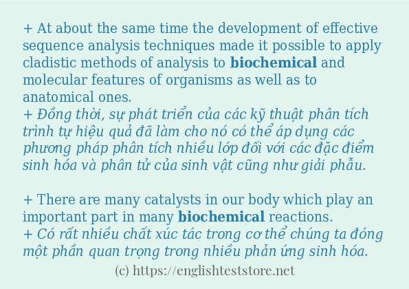 Cách dùng từ biochemical