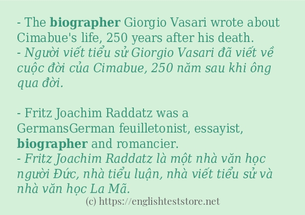 Cách dùng từ biographer