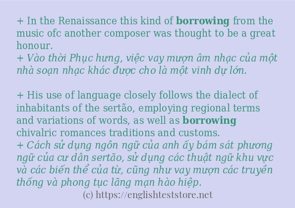 Cách dùng từ borrowing