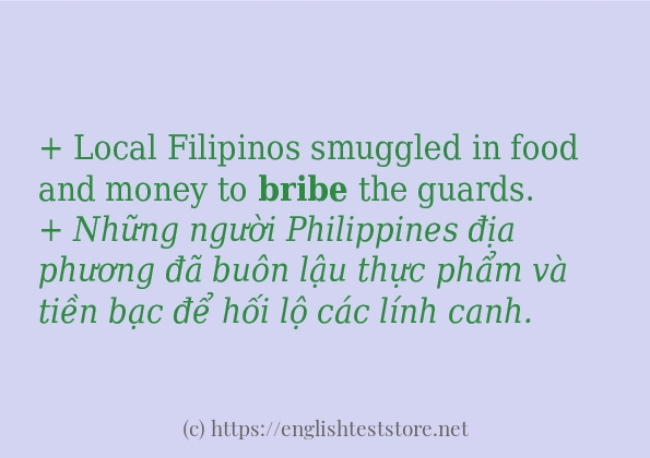 Cách dùng từ bribe
